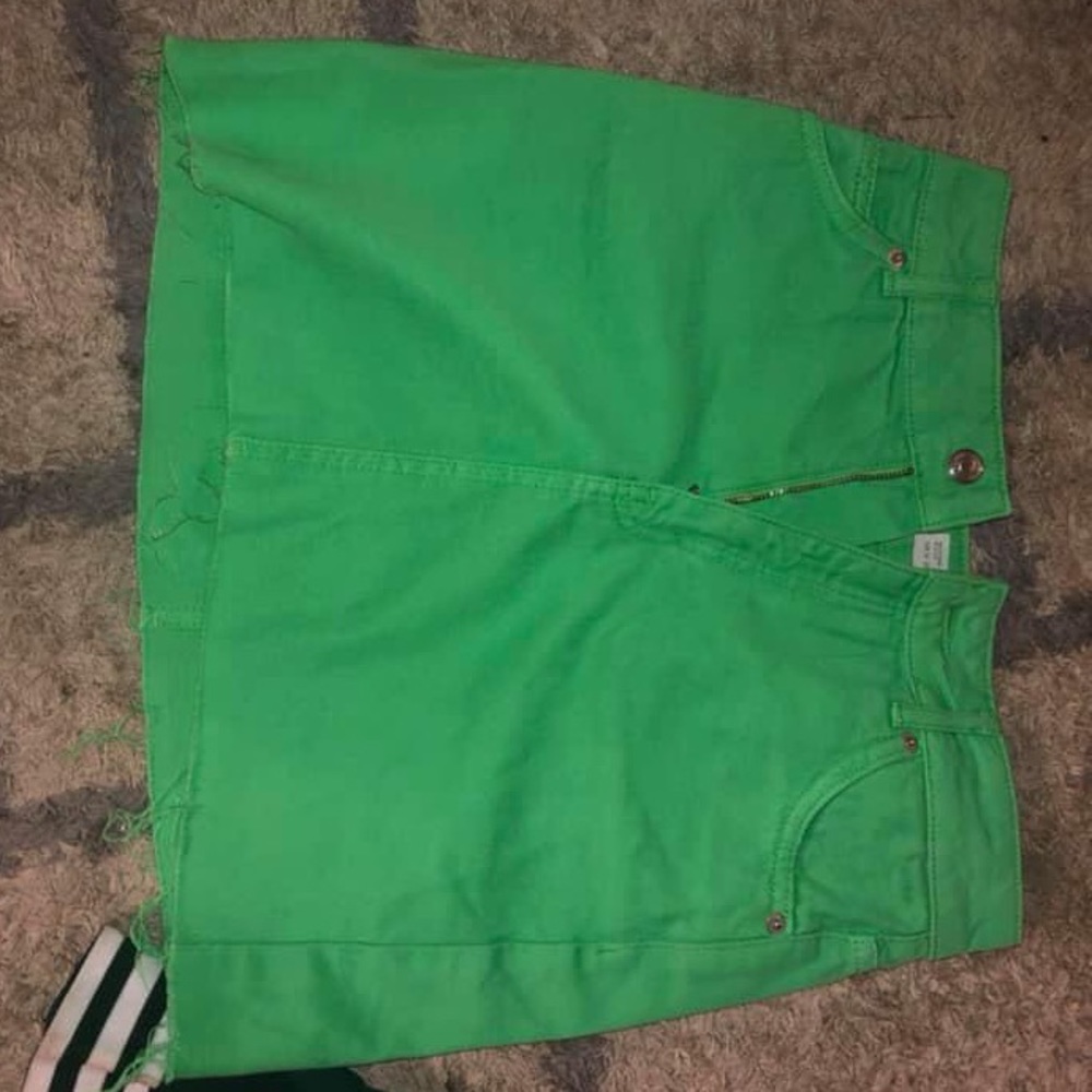 Green Topshop Denim Skirt